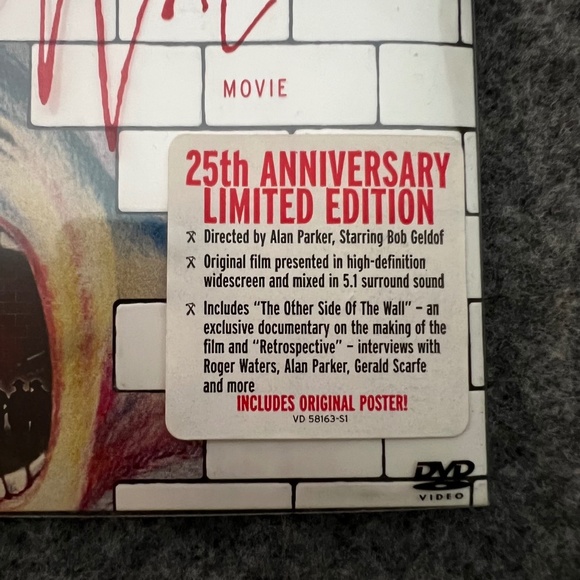 PINK FLOYD The Wall Movie 25th Anniversary LTD ED POSTER & Pulse DVD LOT - Picture 8 of 8